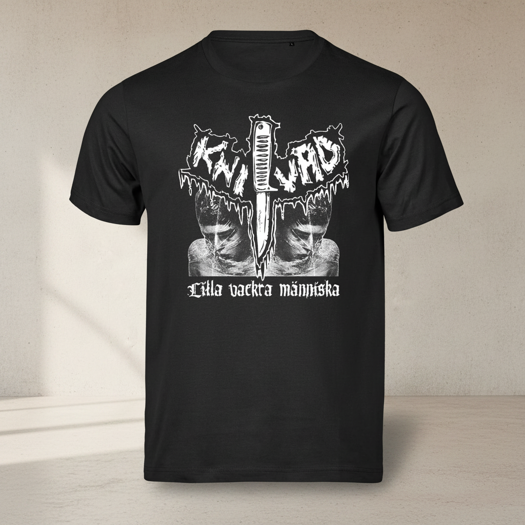 Knivad Lilla vackra människa Tee – Svart