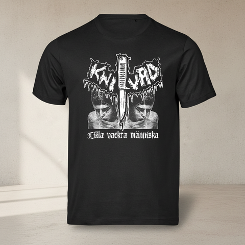 Knivad Lilla vackra människa Tee – Svart