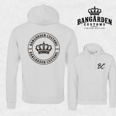Bangården Limited Edition Hood – vit, fram- och baksida