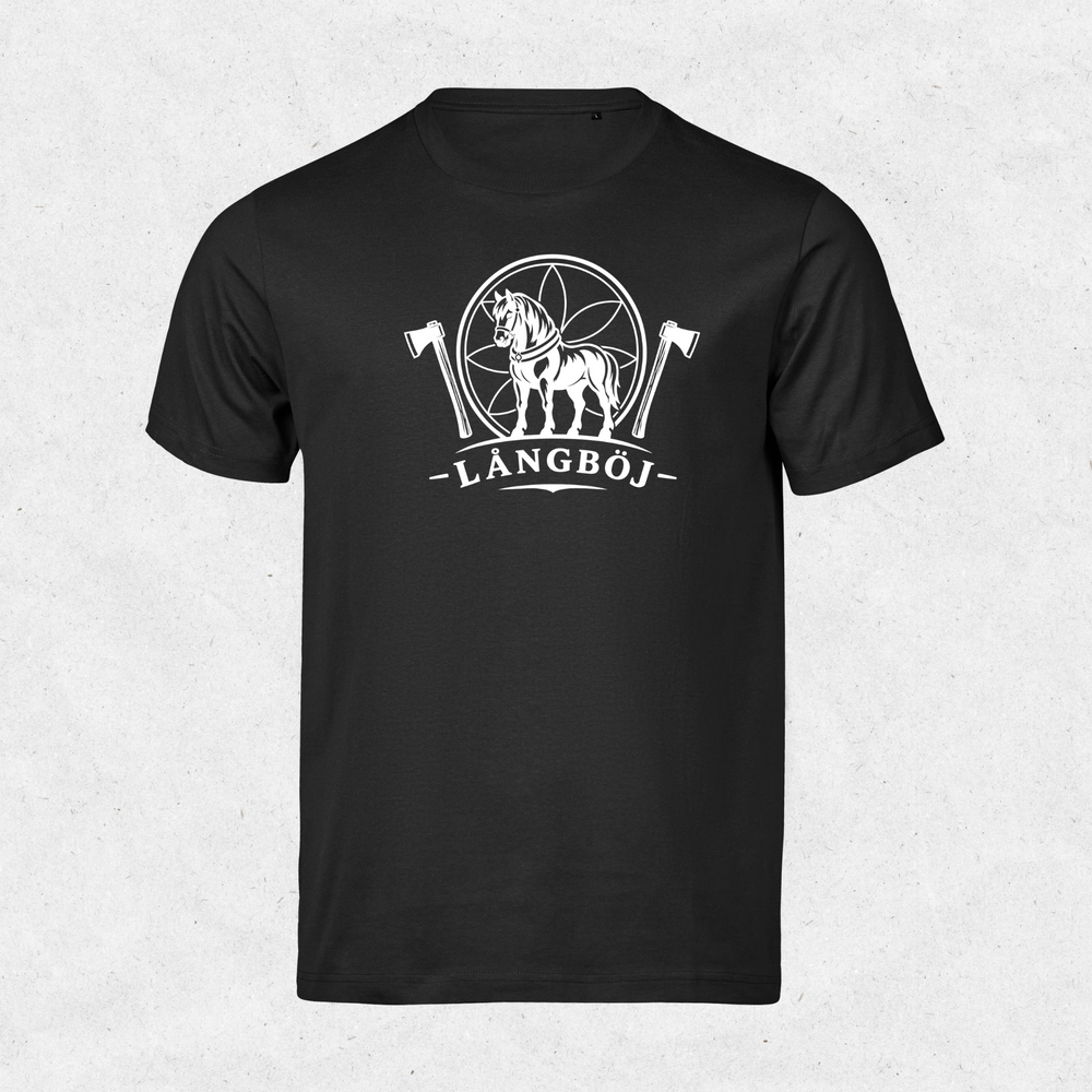 Greve Långböj Big Logo Tee – Svart