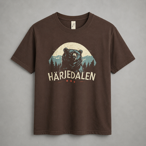 Härjedalen Bear Tee – brun med björntryck