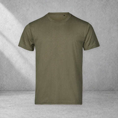 Blank Premium Tee – Moss – grå studiobild