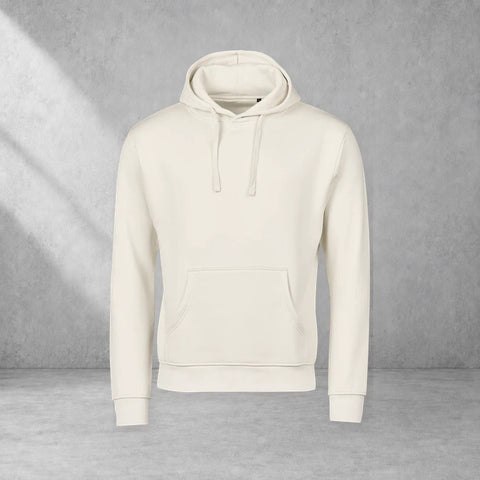 Blank Premium Hoodie – Natural – grå studiobild