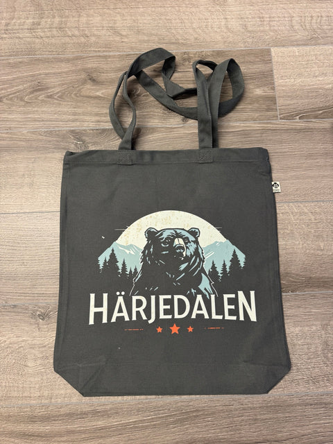 Härjedalen Bear – Canvas Tote – Powder Grey
